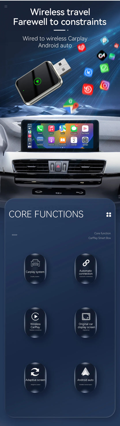 AutoCast™ SmartBox Wireless CarPlay Adapter