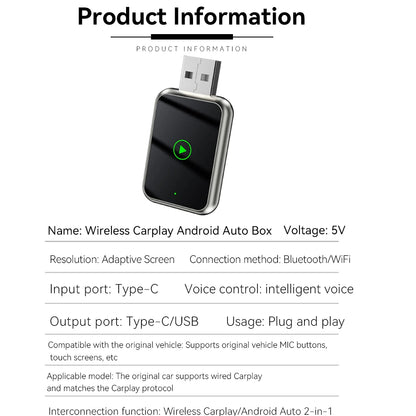 AutoCast™ SmartBox Wireless CarPlay Adapter